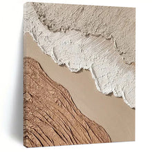 Load image into Gallery viewer, “Earth Tone Textured Layers” - Beige, Brown, White Abstract Art on Canvas DKH1130