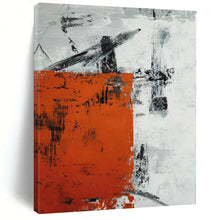 Load image into Gallery viewer, Oversized Rustic Orange - Gray Abstract Acrylic for Farmhouse Kitchen & Industrial - Style Café LargeART0332