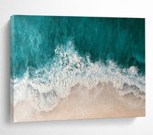 Load image into Gallery viewer, Aerial Beach View Abstract Painting on Canvas - “Coastal Waves” DKH699