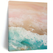 Load image into Gallery viewer, Custom Large Pink and Blue Seaside - Perfect for Beachfront Hotel Room & Coastal Living Room LargeART0751