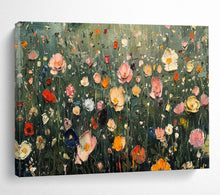 Load image into Gallery viewer, Colorful Wildflower “Meadow Magic” Painting on Canvas, Lively Floral Landscape DKH809