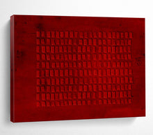 Load image into Gallery viewer, Hand - painted Red Textured Grid Acrylic Art for Industrial - Style Loft Decor LargeART1651