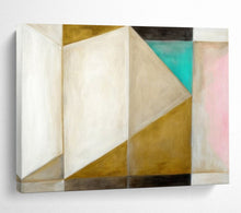 Load image into Gallery viewer, Geometric Abstract in Gold & Pastels - Chic Living Room Art LargeART1534