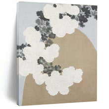 Load image into Gallery viewer, Large White Flowers on Beige - Ideal for Traditional Tea House & Elegant Bedroom LargeART0750