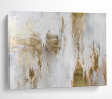 Load image into Gallery viewer, Ethereal Gold & White Textures Abstract Painting DKH521