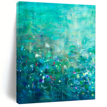 Load image into Gallery viewer, Teal Abstract Landscape Painting, Ideal for Nature - Lover’s Bedroom & Modern Office LargeART1859