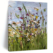 Load image into Gallery viewer, “Vibrant Wildflowers” Abstract Impasto Floral Painting on Canvas, Lively Decor DKH947