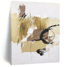 Load image into Gallery viewer, Custom Large - Scale Beige - Black Expressive Abstract Art - Perfect for Minimalist Home Office & Art - Centric Café LargeART0797