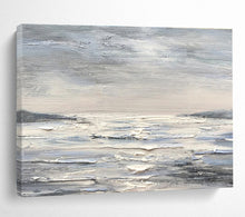 Load image into Gallery viewer, Monochrome Seascape Abstract Painting on Canvas - “Gray - Toned Tranquility” DKH630