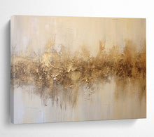 Load image into Gallery viewer, Textured Gold & Beige Abstract - Sophisticated Living Room Art LargeART1538