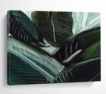 Load image into Gallery viewer, Vibrant Green Leaf Abstract Acrylic painting DLZ144