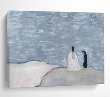 Load image into Gallery viewer, Serene Figure And Dog By The Water Abstract Painting On Canvas DKH423