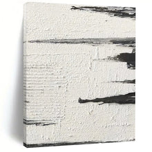 Load image into Gallery viewer, “Minimalist Shadows” – Thin black and gray strokes on textured white, suggesting distant landscapes DTP384