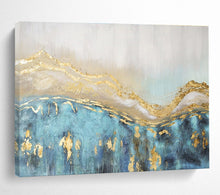 Load image into Gallery viewer, Abstract Landscape Painting on Canvas - “Golden Peaks” DKH733