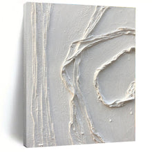 Load image into Gallery viewer, White Textured Curved Abstract Painting, Perfect for Elegant Entryway & Minimalist Office LargeART1348