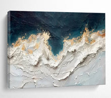Load image into Gallery viewer, Hand - painted Large - Scale Textured Ocean Waves Acrylic Art for Nautical - Themed Dining Rooms LargeART1749