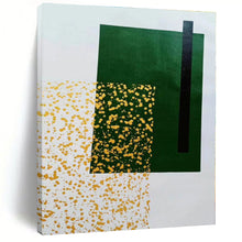 Load image into Gallery viewer, Oversized Green - Yellow Geometric Abstract Art for Garden Room & Modern Café LargeART0463