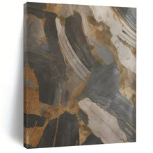 Load image into Gallery viewer, Gray - Gold Abstract Texture Art for Industrial - Chic Loft & Art Gallery LargeART0849