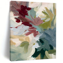 Load image into Gallery viewer, “Soft Pastel Floral Abstraction” - Blush, Green, Blue Flower Art on Canvas DKH1351