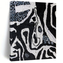 Load image into Gallery viewer, Hand - painted Oversized Black and White Abstract Patterns Acrylic Art for Edgy Home Offices LargeART0052