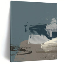 Load image into Gallery viewer, Muted Shapes in Blue & Gray – Abstract Mixed - Media with Subtle Marks DTP242