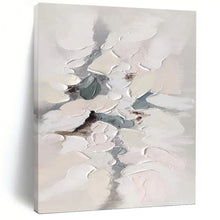 Load image into Gallery viewer, “Soft Textured Abstract in White and Grey” - White, Grey Abstract Art on Canvas DKH1174