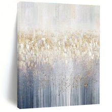 Load image into Gallery viewer, Silver and Gold Forest Abstract Acrylic Art - Ideal for Elegant Hotel Lobby & Glamorous Bedroom LargeART0592