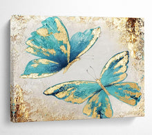 Load image into Gallery viewer, Abstract Butterfly Painting on Canvas - “Gilded Wings” DKH734
