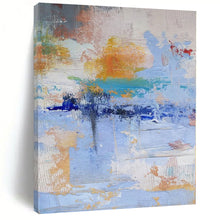 Load image into Gallery viewer, Large - Scale Hand - painted Blue - Toned Abstract Mosaic Acrylic Art for Coastal - Inspired Living Rooms LargeART0224