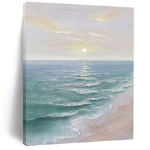 Load image into Gallery viewer, “Fresh Seaside Sunrise” – Light blue, white, and soft pink, depicting a fresh seaside sunrise. DTP350