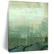 Load image into Gallery viewer, “Subtle Green Layers” Abstract Landscape - Inspired Painting on Canvas, Serene Decor DKH952