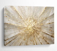 Load image into Gallery viewer, Golden Burst Hand-Painted Abstract Acrylic Art for Living Room Ceiling Accent LargeART1615