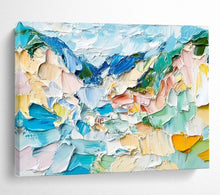Load image into Gallery viewer, Impasto “Pastel Peaks” Painting on Canvas, Abstract Mountain Art DKH804