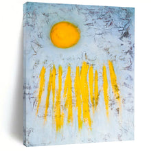 Load image into Gallery viewer, Minimalist Yellow Sun Abstract - Ideal for Serene Bedroom & Yoga Studio LargeART2377