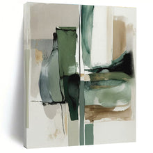 Load image into Gallery viewer, Custom Large Green - Gray Abstract Fusion - Great for Sustainable Workplace & Nature - Themed Lounge LargeART0763