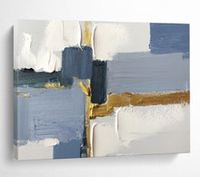 Load image into Gallery viewer, Blue - Gray and Gold Abstract Painting for Modern Living Room & Luxury Office DKH311