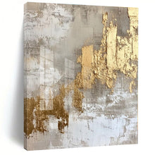 Load image into Gallery viewer, Gray & Gold Textured Abstract Canvas Painting, Perfect for Industrial - Chic Office & Modern Entryway LargeART1275