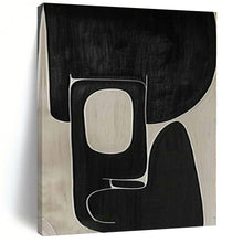Load image into Gallery viewer, Intricate Black and White Shapes Abstract Canvas Painting, Great for Modern Studio & Art - Inspired Entryway LargeART1107