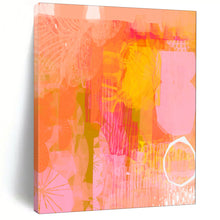 Load image into Gallery viewer, Coral & Orange Abstract Collage Painting, Ideal for Bohemian Living Room & Creative Studio LargeART2003