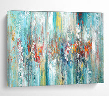 Load image into Gallery viewer, Blue & Colorful Abstract Streaks - Lively Living Room Art LargeART1515