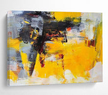 Load image into Gallery viewer, Bold Yellow Abstract Painting On Canvas DKH429
