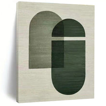 Load image into Gallery viewer, Green Geometric Overlaps Acrylic Art - Ideal for Mid - century Modern Office & Minimalist Living Room LargeART0594