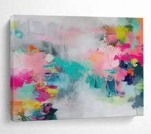 Load image into Gallery viewer, Hand - painted Pastel & Bright Abstract Fusion Acrylic Art for Trendy Teen Bedrooms LargeART1682