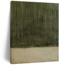 Load image into Gallery viewer, Large - Format Hand - painted Dark Green Ribbed Texture Acrylic Art for Nature - Inspired Entryways LargeART0217