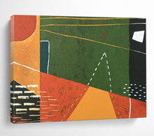 Load image into Gallery viewer, Hand - painted Massive Color - Blocked Geometric Abstract with Green Acrylic Art for Nature - Inspired Studios LargeART1808