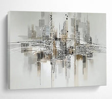 Load image into Gallery viewer, Hand - painted Monochrome Cityscape Sketch Acrylic Art for Sleek Office Lobby Displays LargeART1690