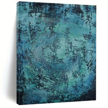 Load image into Gallery viewer, Large - Scale Turquoise Textured Abstract Art for Spa & Coastal Home LargeART0464