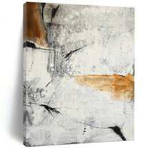 Load image into Gallery viewer, “Grey & Orange Abstract Texture” - Modern Impasto Art on Canvas DKH1457