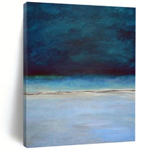 Load image into Gallery viewer, “Deep Blue Horizon” Abstract Seaside Painting on Canvas, Calming Coastal Art DKH938