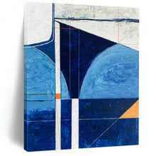 Load image into Gallery viewer, Blue - Toned Geometric Abstract - Perfect for Coastal Home Office & Modern Lounge LargeART2372